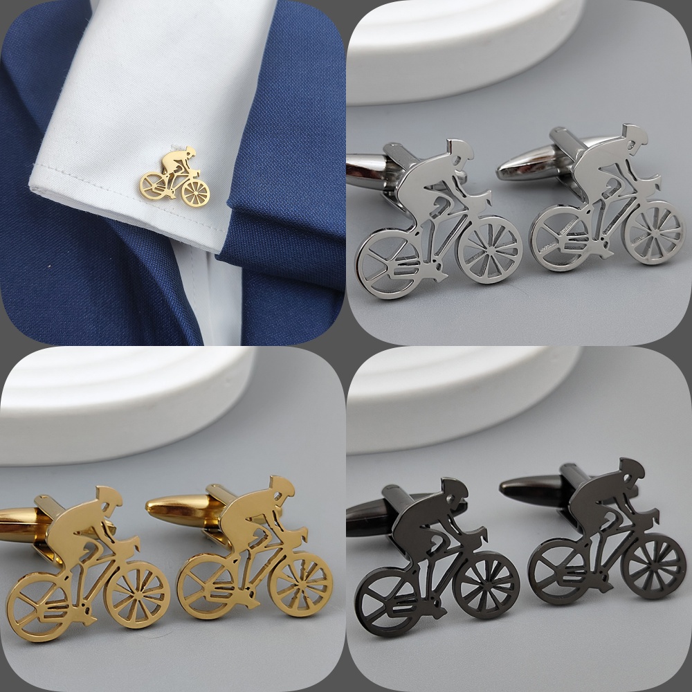 Men'S Formal Wear Ties - Bisiklet yarışçısı altın kaplama kol düğmeleri,