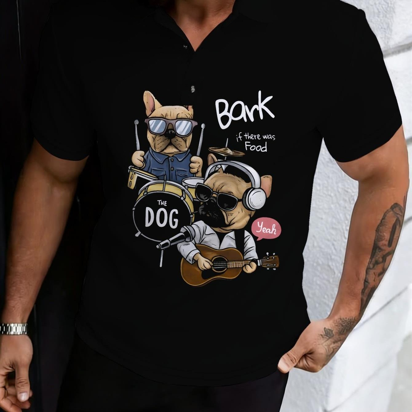 Men Formal Wear Summer - Erkek Günlük Polo Gömlek Siyah Fransız