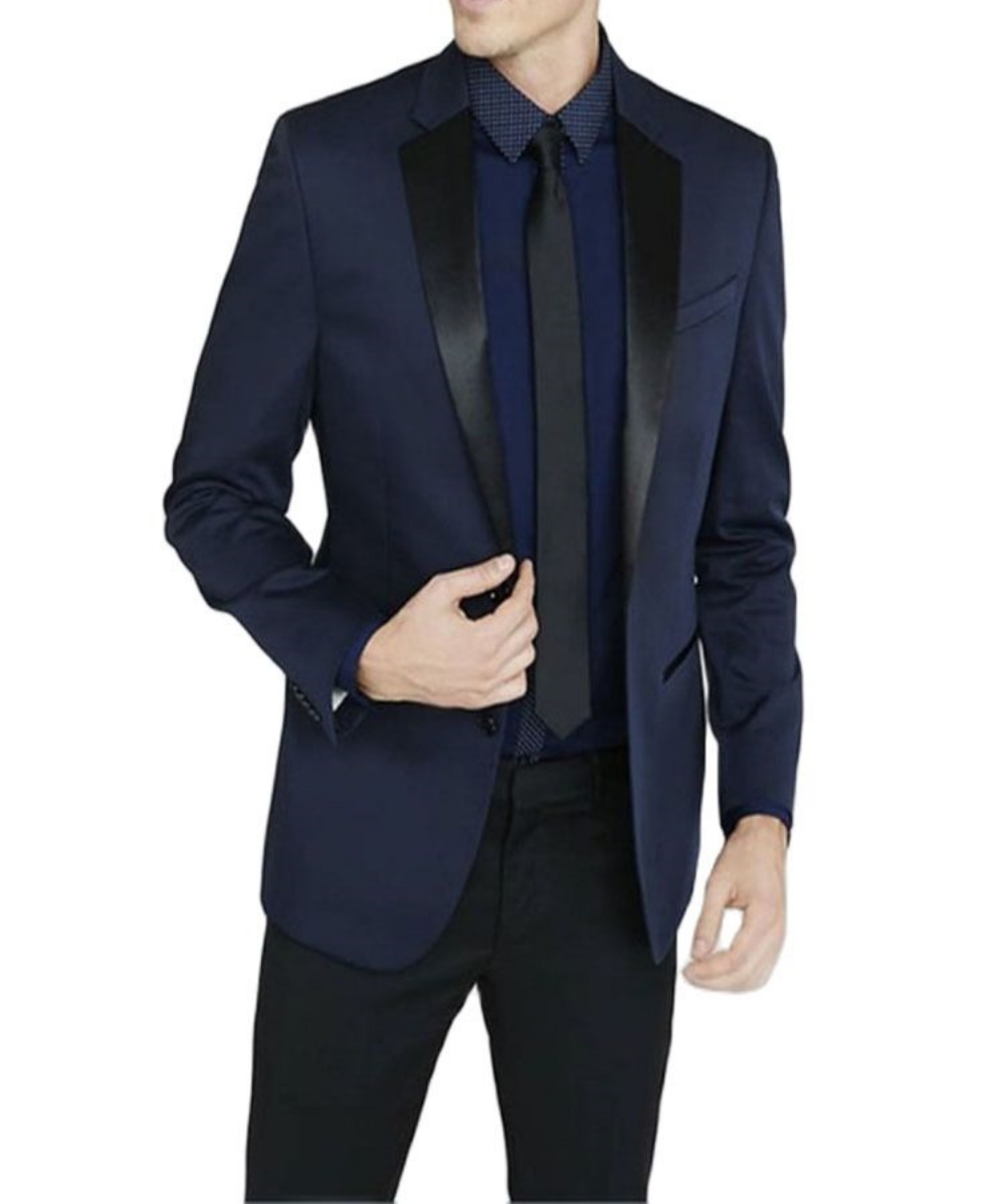 Men'S Formal Wear Ties - Yeni Groomsmen Çentik Siyah Yaka Damat