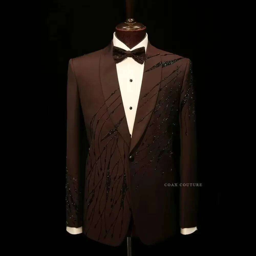 Kahverengi Lüks Resmi Erkek Ta - High End Men'S Formal Wear incelemesi ve fiyatı
